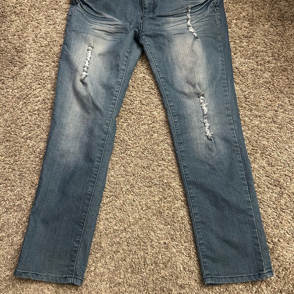 Blue Straight Leg Jeans with Lived-In Look - Picture 3 of 6